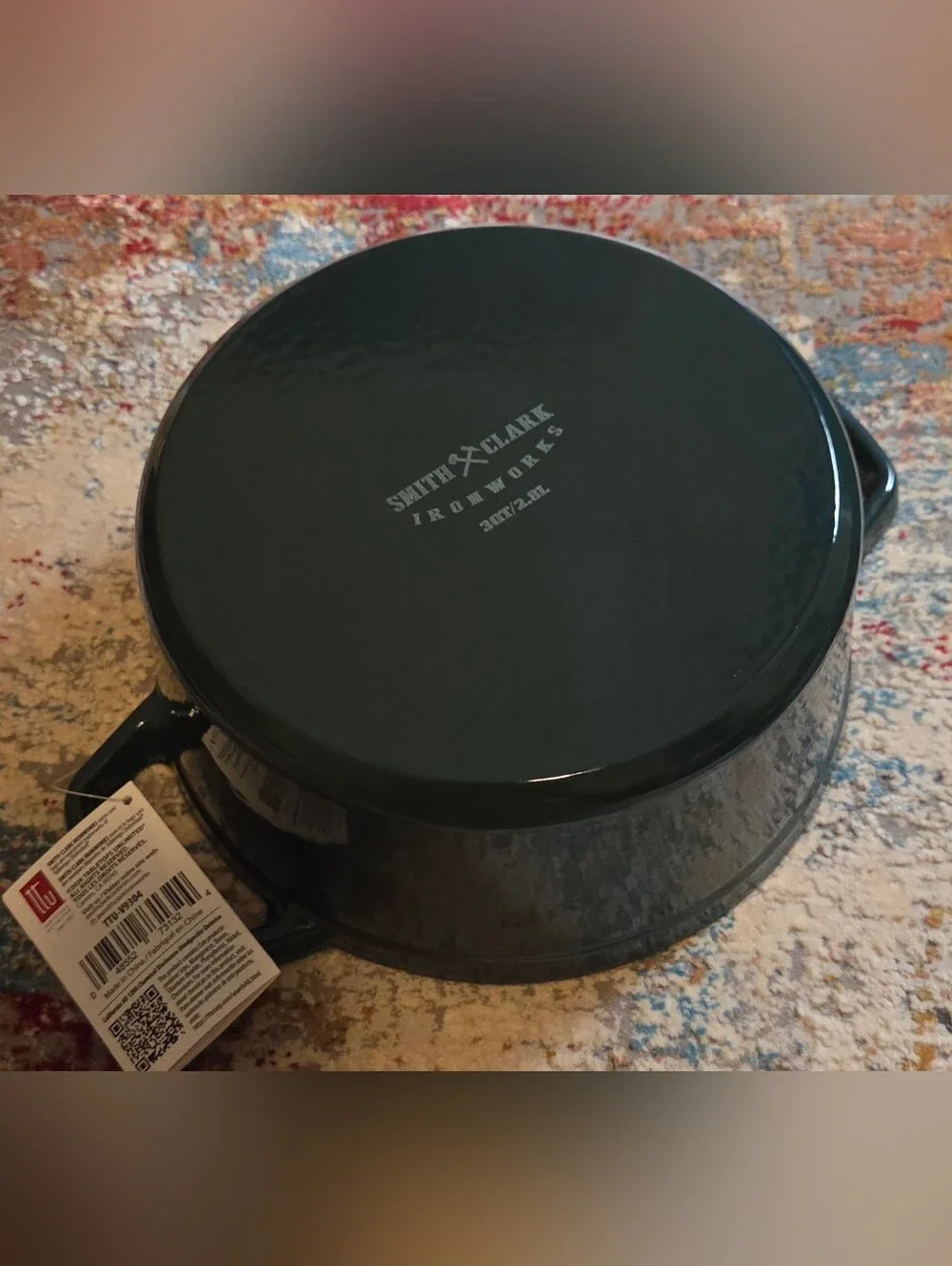 Smith & Clark Ironworks Rare Coiled Serpent Snake Green 3 Qt Dutch Oven New Tag